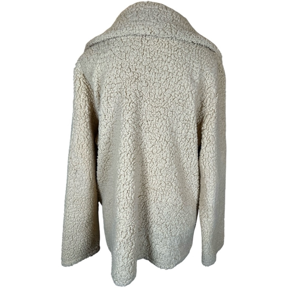 Cozy Cream Double-Breasted Women's Teddy Coat - Picture 7 of 9